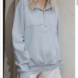 COPY - half zip up blue sweatshirt